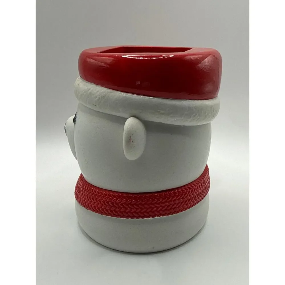 Bath & Body Works Polar Bear Foaming Soap Holder Christmas Holiday Red Scarf